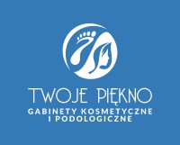 logo firmy Twoje Piękno z niebieskim tłem